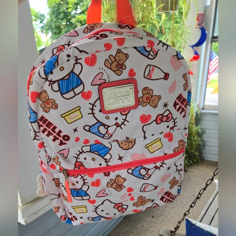 Sanrio Hello Kitty Bears Hearts Butter Milk Orange Backpack Back To School